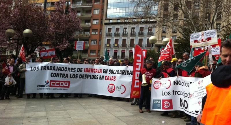Comienzan los paros de una hora convocados por CSICA en Caja3
